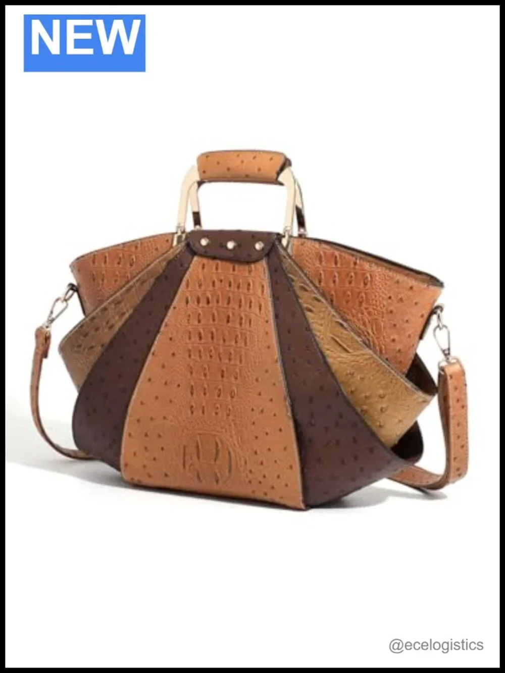 Crocodile-Textured Tote Bag Set with Matching Wallet